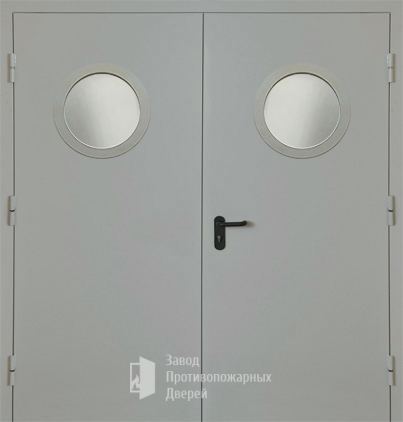 Фото двери «Двупольная с круглым стеклом EI-30» в Краснозаводску