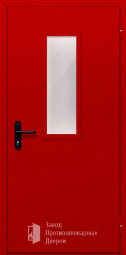 Фото двери «Однопольная со стеклом (красная)» в Краснозаводску