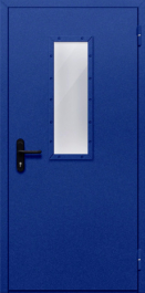Фото двери «Однопольная со стеклом (синяя)» в Краснозаводску